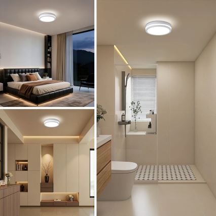 Brilagi - LED-ulkokattavalaisin anturilla BENE LED/24W/230V halkaisija 26 cm valkoinen IP54