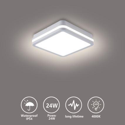 Brilagi - LED-ulkovalaisin BENE LED/24W/230V 26x26 cm valkoinen IP54