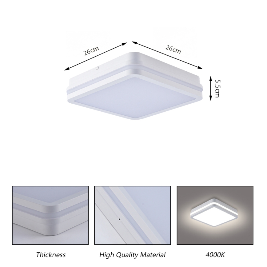Brilagi - LED-ulkovalaisin BENE LED/24W/230V 26x26 cm valkoinen IP54
