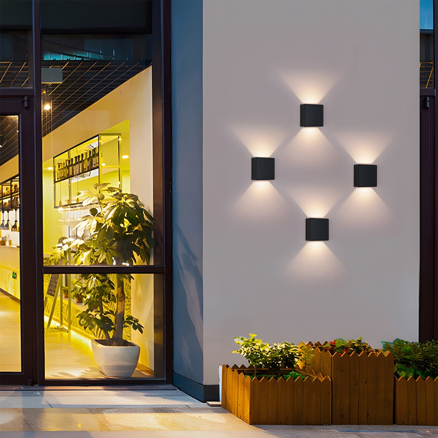 Brilagi - LED-ulkovalaisin DOUBLERAY LED/6W/230V musta IP54