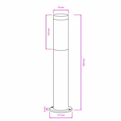 BRILAGI - LED-ulkovalaisin ELIA 1xE27/7W/230V 4000K IP44 50 cm mattakromi