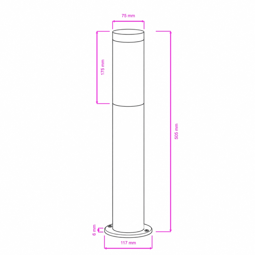 BRILAGI - LED-ulkovalaisin ELIA 1xE27/7W/230V 4000K IP44 50 cm mattakromi