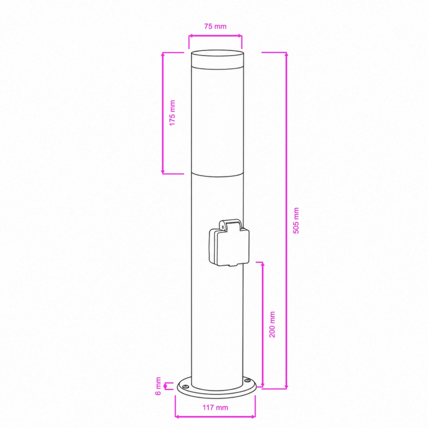BRILAGI -  LED ulkovalaisin pistorasialla ELIA 1xE27/7W/230V 4000K IP44 50 cm mattakromi
