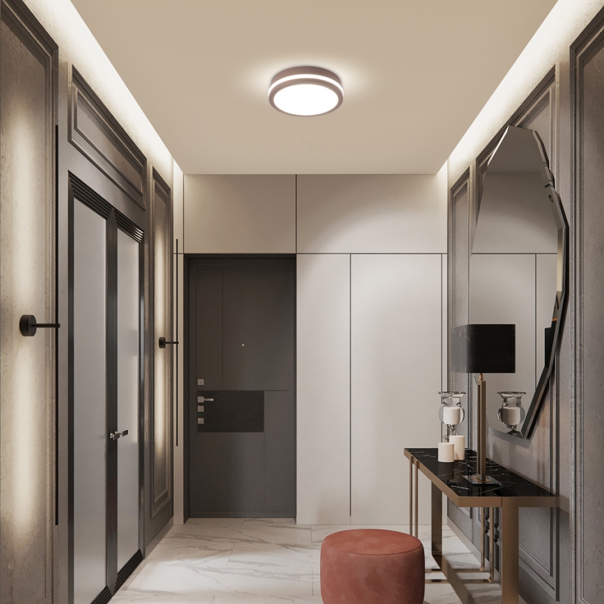 Brilagi - LED-ulkokattovalaisin BENE liiketunnistimella LED/18W/230V halkaisija 21,5 cm ruskea IP54