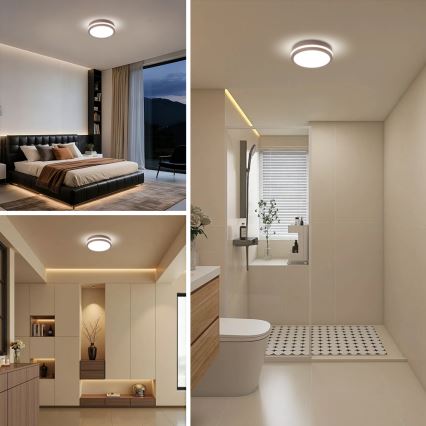 Brilagi - LED-ulkokattovalaisin BENE liiketunnistimella LED/18W/230V halkaisija 21,5 cm ruskea IP54