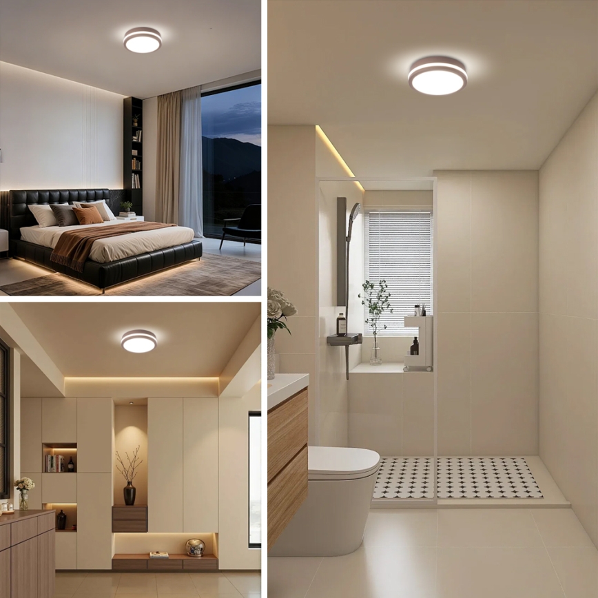 Brilagi - LED-ulkokattovalaisin BENE liiketunnistimella LED/18W/230V halkaisija 21,5 cm ruskea IP54