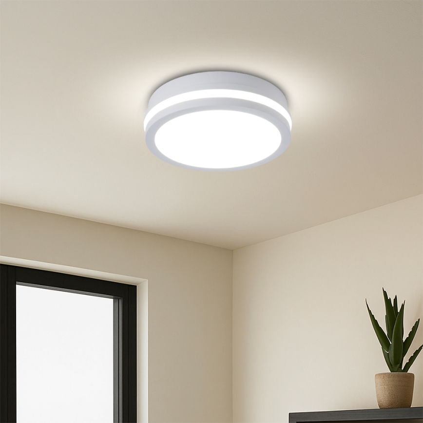 Brilagi - LED-ulkokattovalaisin anturilla BENE LED/18W/230V halkaisija 21,5 cm valkoinen IP54