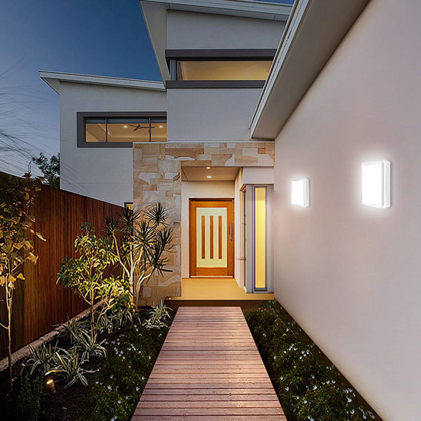 Brilagi - LED-ulkovalaisin liiketunnistimella BENE LED/24W/230V 26x26 cm valkoinen IP54