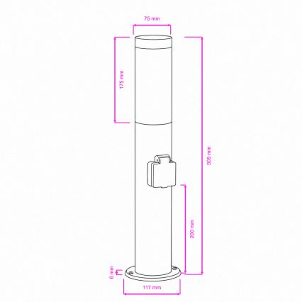 BRILAGI - LED-ulkovalaisin pistorasialla ELIA 1xE27/7W/230V 4000K IP44 50 cm antrasiitti