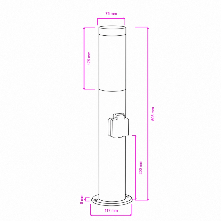 BRILAGI - LED-ulkovalaisin pistorasialla ELIA 1xE27/7W/230V 4000K IP44 50 cm antrasiitti