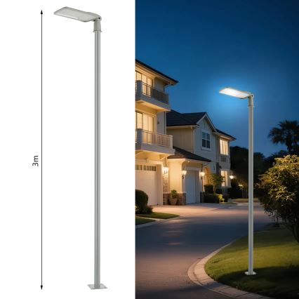 Brilagi - URBANLIGHT LED-katuvalaisin pylväällä ja nivelillä, 3 m, LED/200W/230V, harmaa, IP65