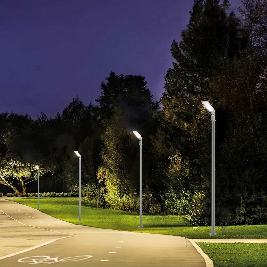 Brilagi - URBANLIGHT LED-katuvalaisin 3 m pylväällä ja nivelellä, LED 50W 230V, harmaa, IP65