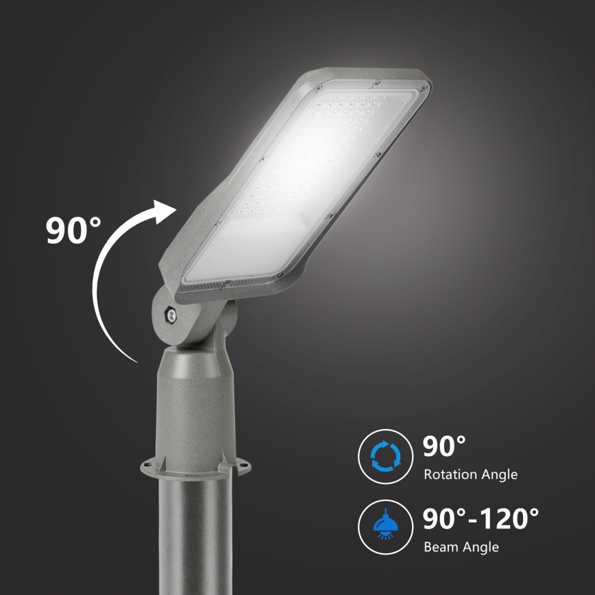 Brilagi - URBANLIGHT LED-katuvalaisin 3 m pylväällä ja nivelellä, LED 50W 230V, harmaa, IP65