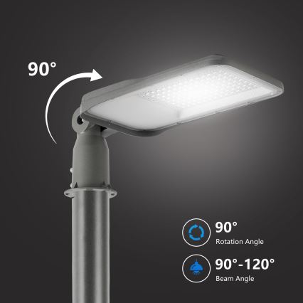 Brilagi - LED-ulkokatuvalaisin pylväällä ja nivelellä 3 m URBANLIGHT LED/100W/230V harmaa IP65