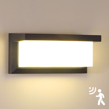 BRILAGI - LED-ulkovalaisin seinäasennukseen liiketunnistimella BRICKY LED/12W/230V, antrasiitti, IP54