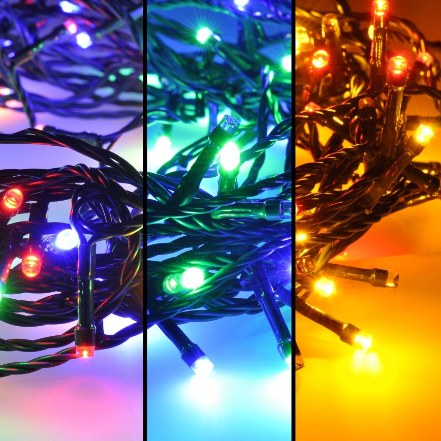 Brilagi - LED-ulkovaloketju 100 LED, 8 toimintoa, 13 m, IP44, monivärinen