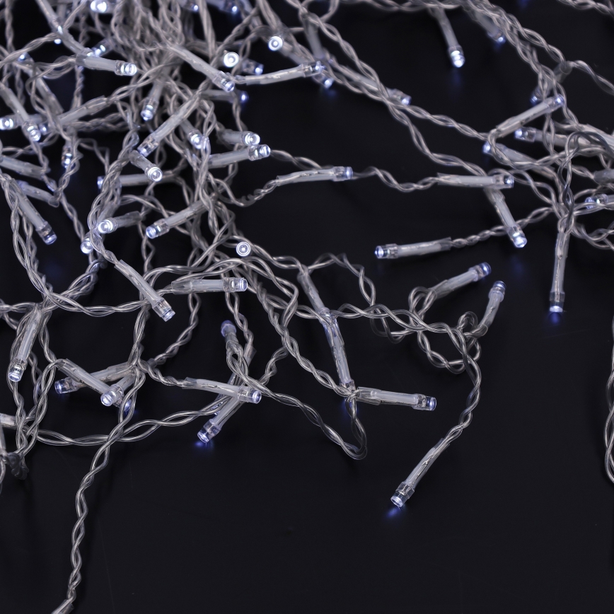 Brilagi - LED-ulkovaloketju 200 LEDiä / 8 toimintoa, 13 m, IP44, kylmänvalkoinen, jääpuikkovalot