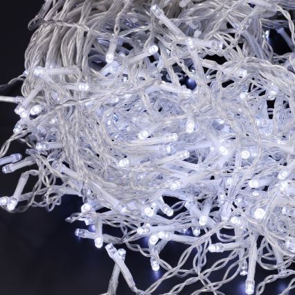 Brilagi - LED-ulkovaloketju 200 LEDiä / 8 toimintoa, 13 m, IP44, kylmänvalkoinen, jääpuikkovalot