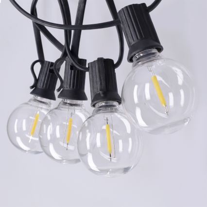 Brilagi - LED-ulkokoristevalosarja GIRLANDA 25xE12/0,36W/24V 20m musta IP44 lämmin valkoinen