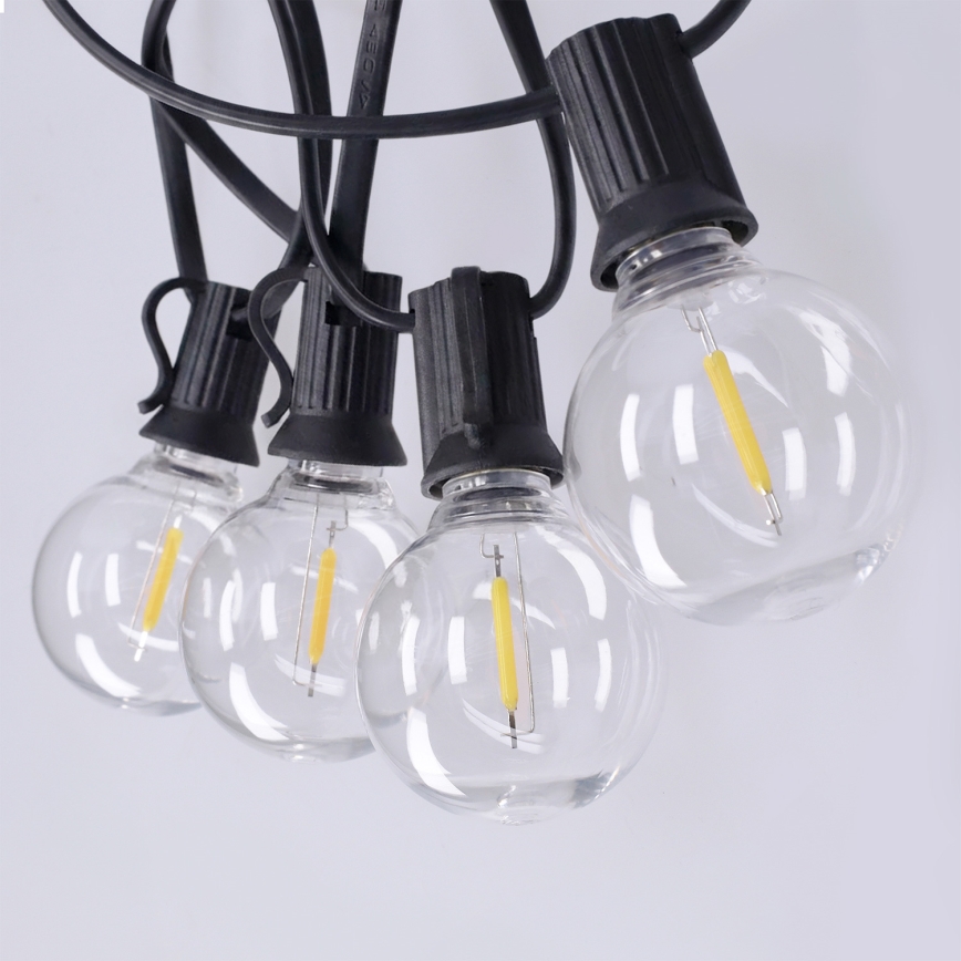 Brilagi - LED-ulkokoristevalosarja GIRLANDA 25xE12/0,36W/24V 20m musta IP44 lämmin valkoinen