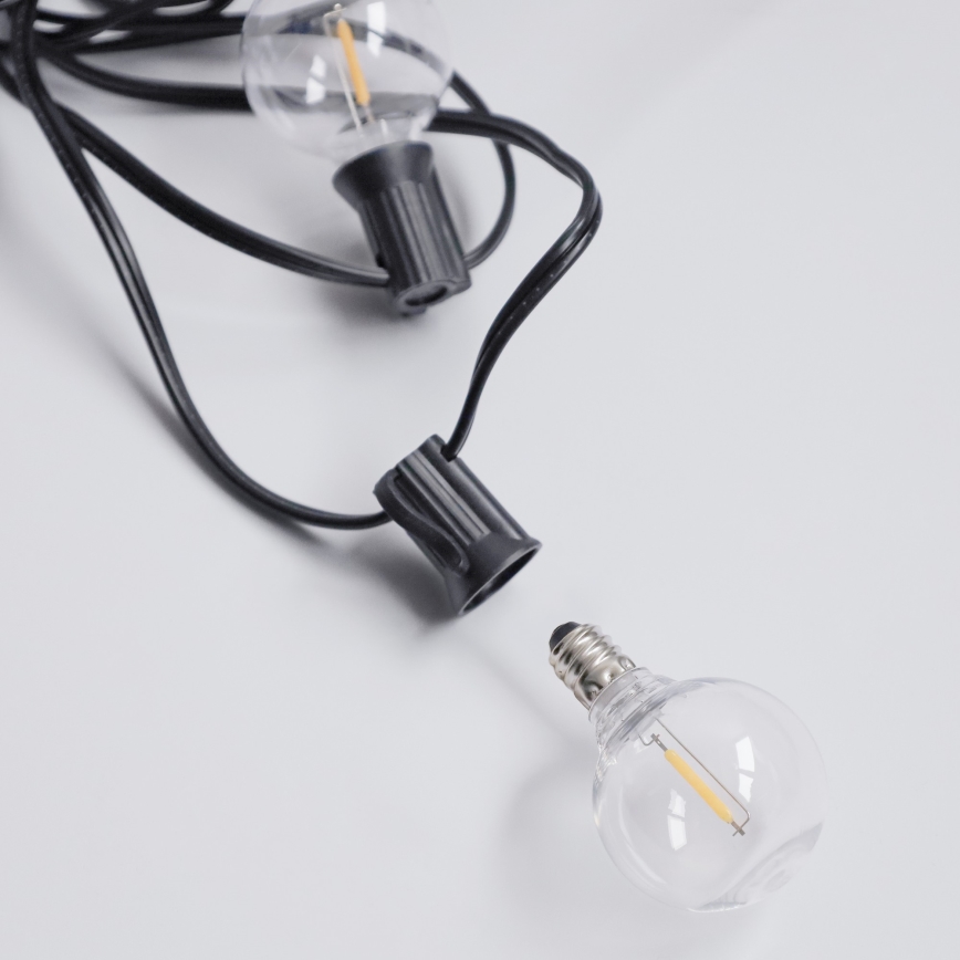 Brilagi - LED-ulkovaloketju GIRLANDA 25xE12/0,6W/230V 20m musta IP44 lämmin valkoinen + kaukosäädin