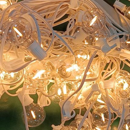 Brilagi - LED-ulkokoristevalosarja GIRLANDA 25xE12/0,8W/230V 20 m, valkoinen, IP44, lämmin valkoinen