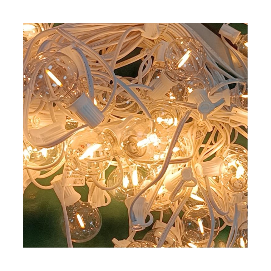 Brilagi - LED-ulkokoristevalosarja GIRLANDA 25xE12/0,8W/230V 20 m, valkoinen, IP44, lämmin valkoinen