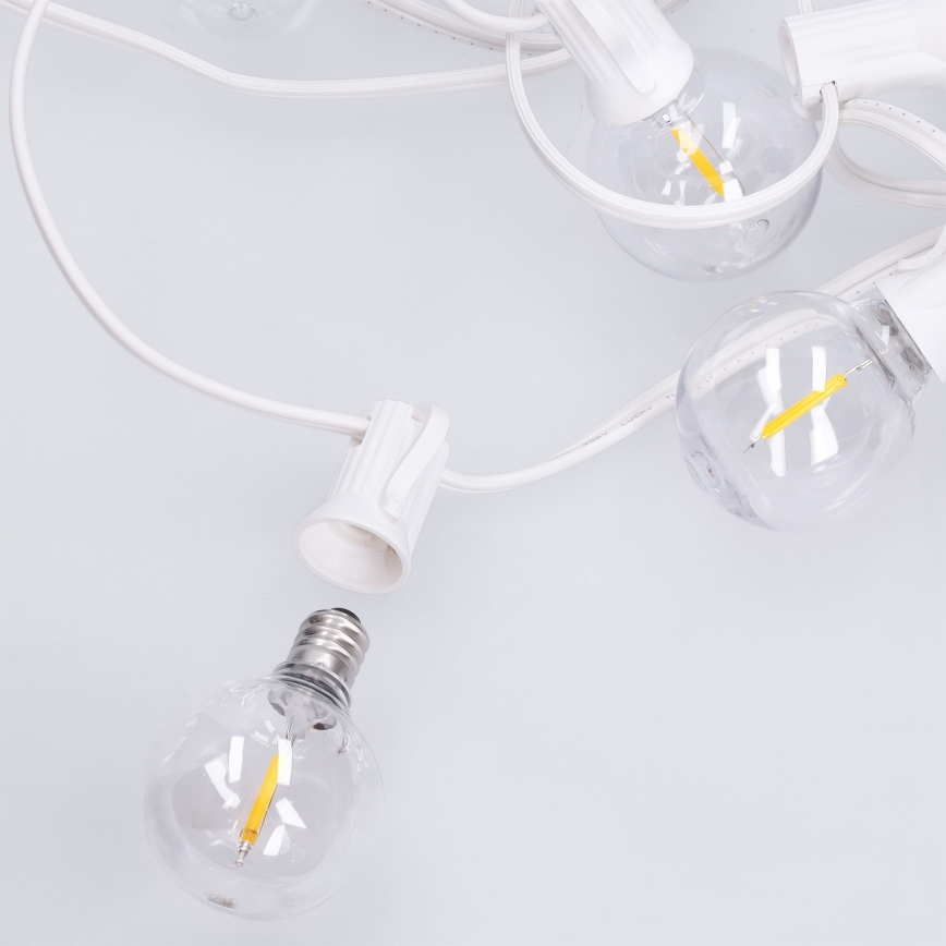 Brilagi - LED-ulkokoristevalosarja GIRLANDA 25xE12/0,8W/230V 20 m, valkoinen, IP44, lämmin valkoinen