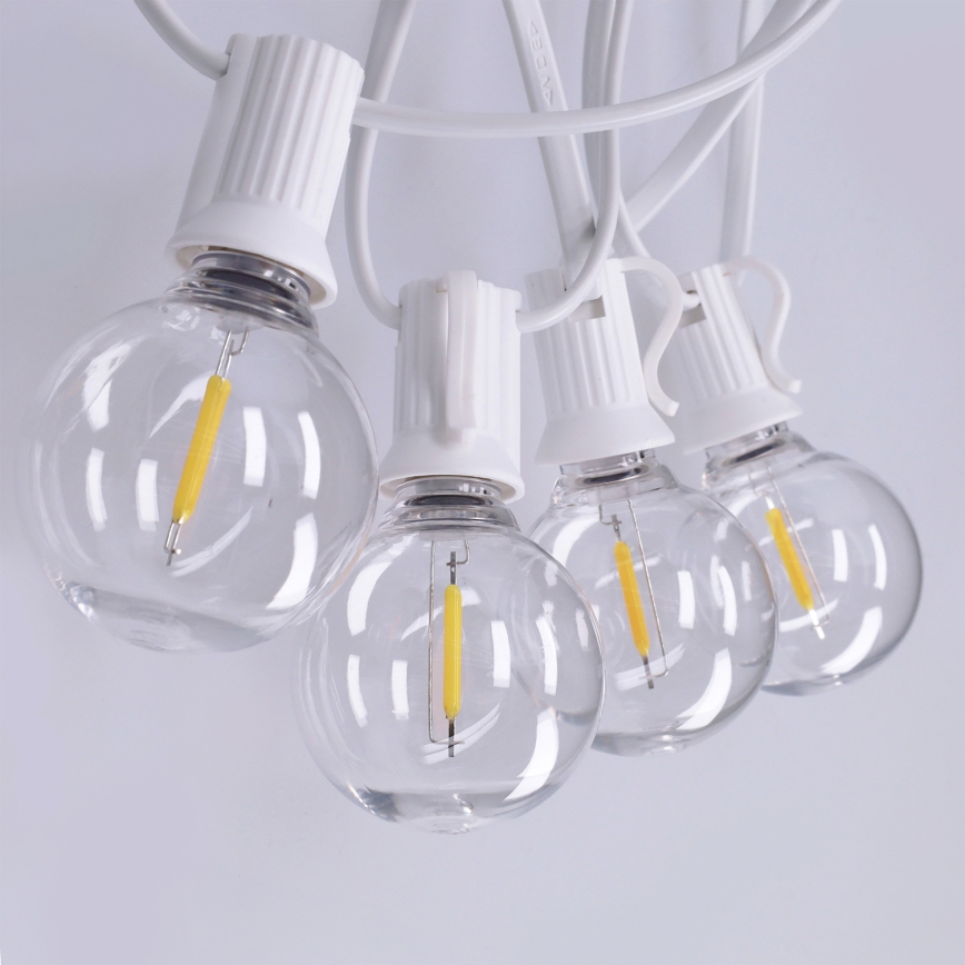 Brilagi - LED-ulkokoristevalosarja GIRLANDA 25xE12/0,8W/230V 20 m, valkoinen, IP44, lämmin valkoinen