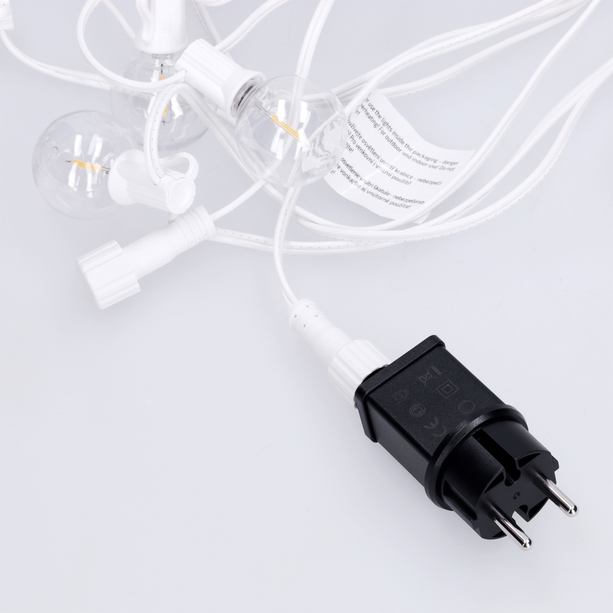 Brilagi - LED-ulkokoristevalosarja GIRLANDA 25xE12/0,8W/230V 20 m, valkoinen, IP44, lämmin valkoinen