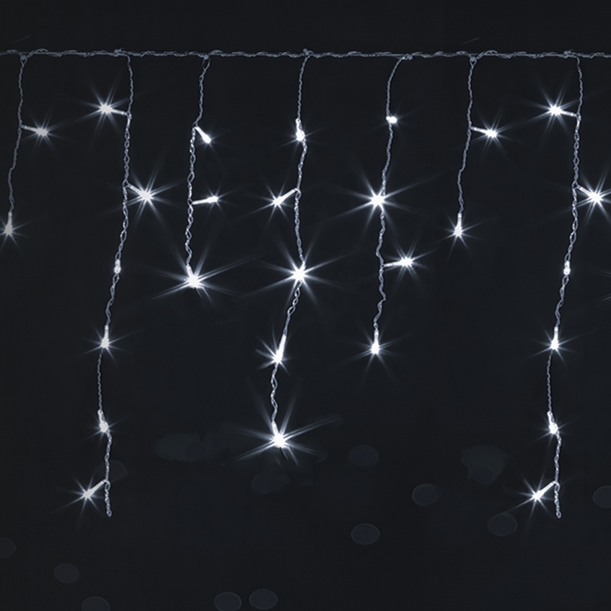 Brilagi - LED-ulkovalosarja 200 LED / 8 toimintoa 13 x 0,6 m IP44 kylmänvalkoinen