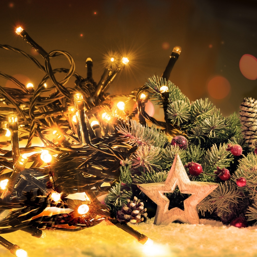 Brilagi - LED-ulkovalosarja 200 LED, 8 valaistustilaa, 23 m, IP44, lämmin valkoinen