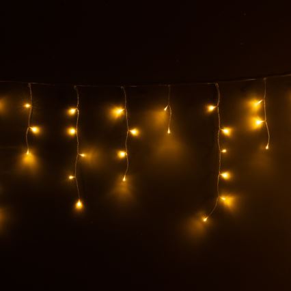 Brilagi - LED-ulkovaloketju 200 LED, 8 toimintoa, 13 m, IP44, lämmin valkoinen, jääpuikkovalot