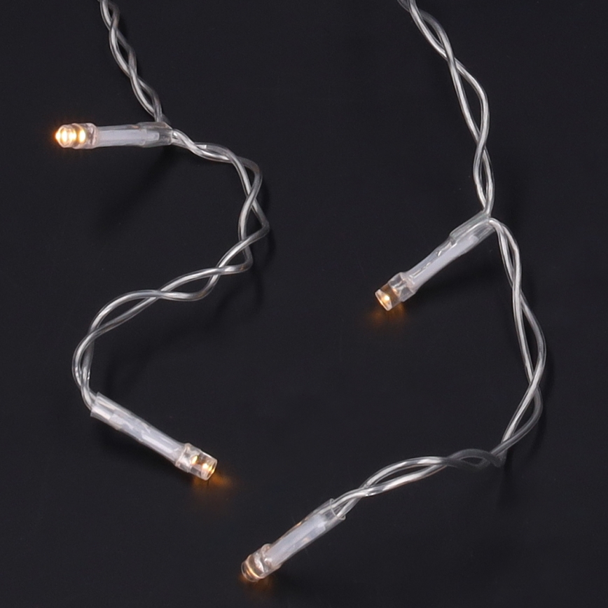 Brilagi - LED-ulkovaloketju 200 LED, 8 toimintoa, 13 m, IP44, lämmin valkoinen, jääpuikkovalot