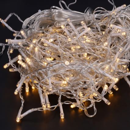 Brilagi - LED-ulkovaloketju 200 LED, 8 toimintoa, 13 m, IP44, lämmin valkoinen, jääpuikkovalot