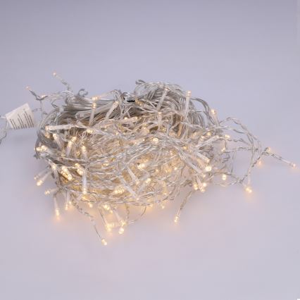 Brilagi - LED-ulkovaloketju 200 LED, 8 toimintoa, 13 m, IP44, lämmin valkoinen, jääpuikkovalot
