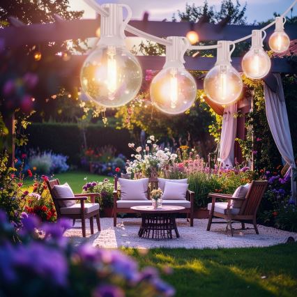 Brilagi - LED ulkovalosarja GIRLANDA 10xE12/0,6W/230V 8m valkoinen IP44 lämmin valkoinen