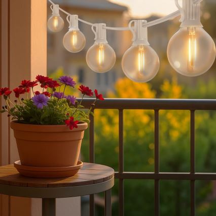 Brilagi - LED ulkovalosarja GIRLANDA 10xE12/0,6W/230V 8m valkoinen IP44 lämmin valkoinen