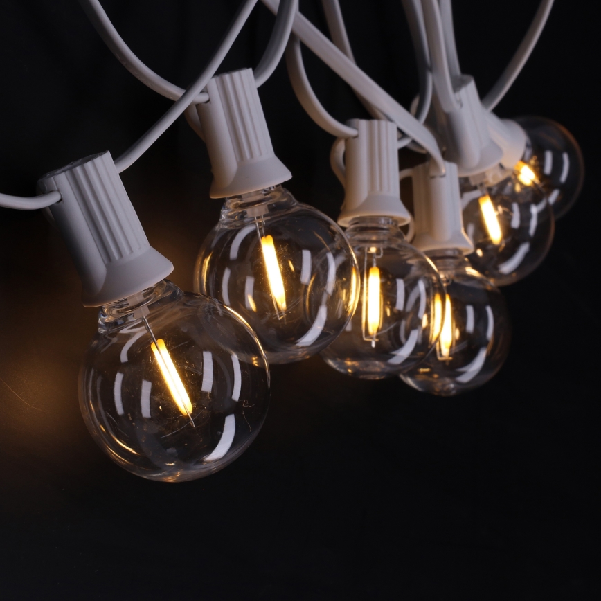 Brilagi - LED ulkokäyttöön tarkoitettu koristevalosarja GIRLANDA 10xE12/0,6W/230V 8 m valkoinen IP44 lämmin valkoinen