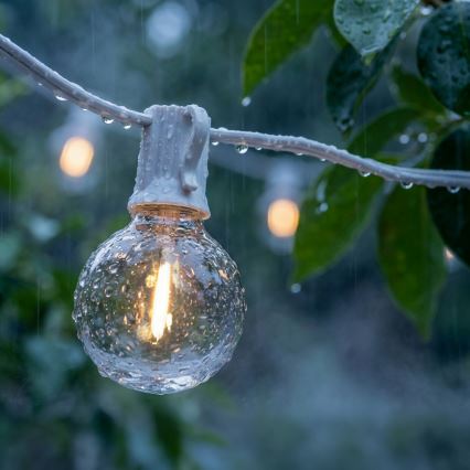 Brilagi - LED ulkokäyttöön tarkoitettu koristevalosarja GIRLANDA 10xE12/0,6W/230V 8 m valkoinen IP44 lämmin valkoinen