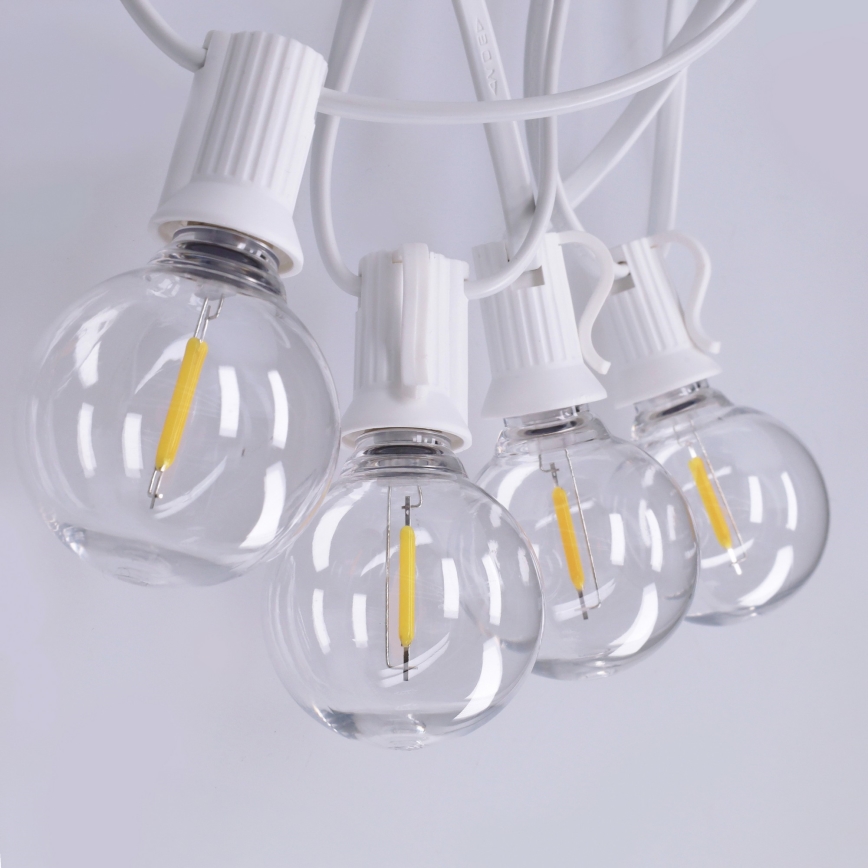 Brilagi - LED ulkokäyttöön tarkoitettu koristevalosarja GIRLANDA 10xE12/0,6W/230V 8 m valkoinen IP44 lämmin valkoinen