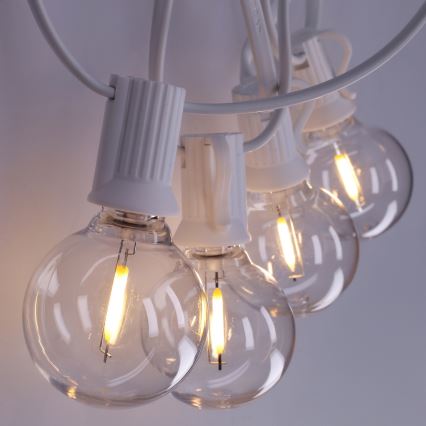 Brilagi - LED ulkokäyttöön tarkoitettu koristevalosarja GIRLANDA 10xE12/0,6W/230V 8 m valkoinen IP44 lämmin valkoinen