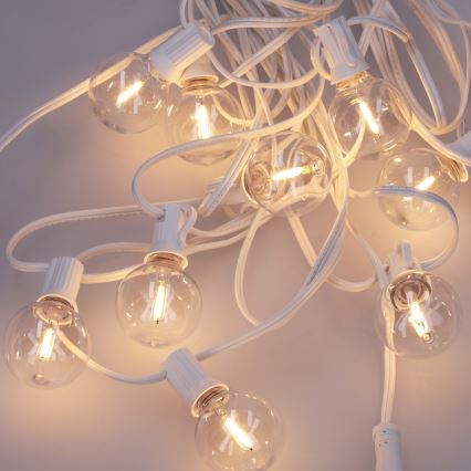 Brilagi - LED ulkokäyttöön tarkoitettu koristevalosarja GIRLANDA 10xE12/0,6W/230V 8 m valkoinen IP44 lämmin valkoinen