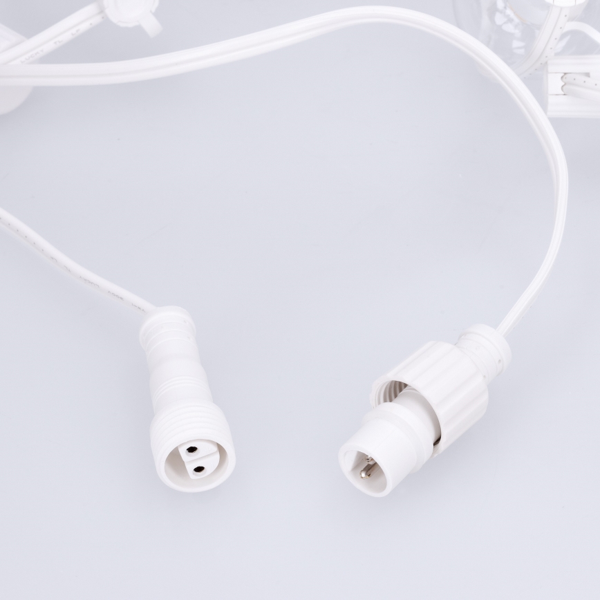 Brilagi - LED ulkokäyttöön tarkoitettu koristevalosarja GIRLANDA 10xE12/0,6W/230V 8 m valkoinen IP44 lämmin valkoinen