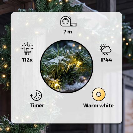 BRILAGI - LED-ulkovalosarja GIRLANDA 112xLED/230V 700 cm IP44