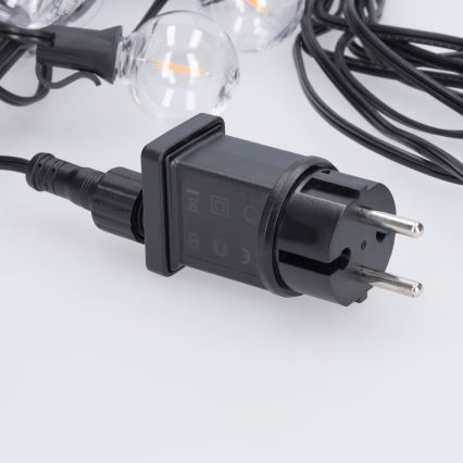 Brilagi - LED-ulkovaloketju GIRLANDA 18xE12/0,6W/230V 13m musta IP44 lämmin valkoinen