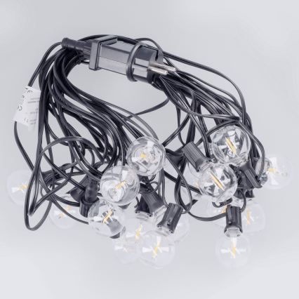 Brilagi - LED-ulkovaloketju GIRLANDA 18xE12/0,6W/230V 13m musta IP44 lämmin valkoinen