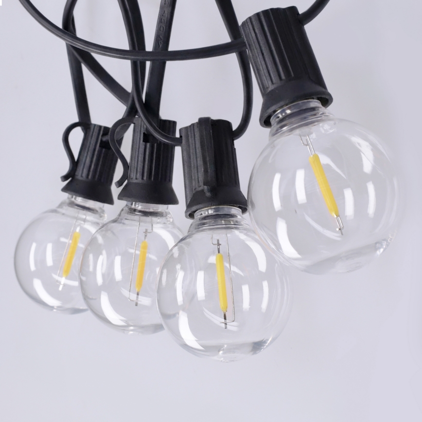 Brilagi - LED-ulkovaloketju GIRLANDA 18xE12/0,6W/230V 13m musta IP44 lämmin valkoinen