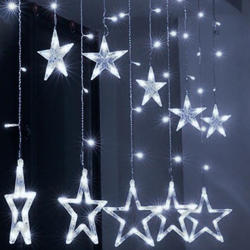 Brilagi - LED-ulkovaloverho 123xLED/3xAA/USB 3m IP44 kylmänvalkoinen