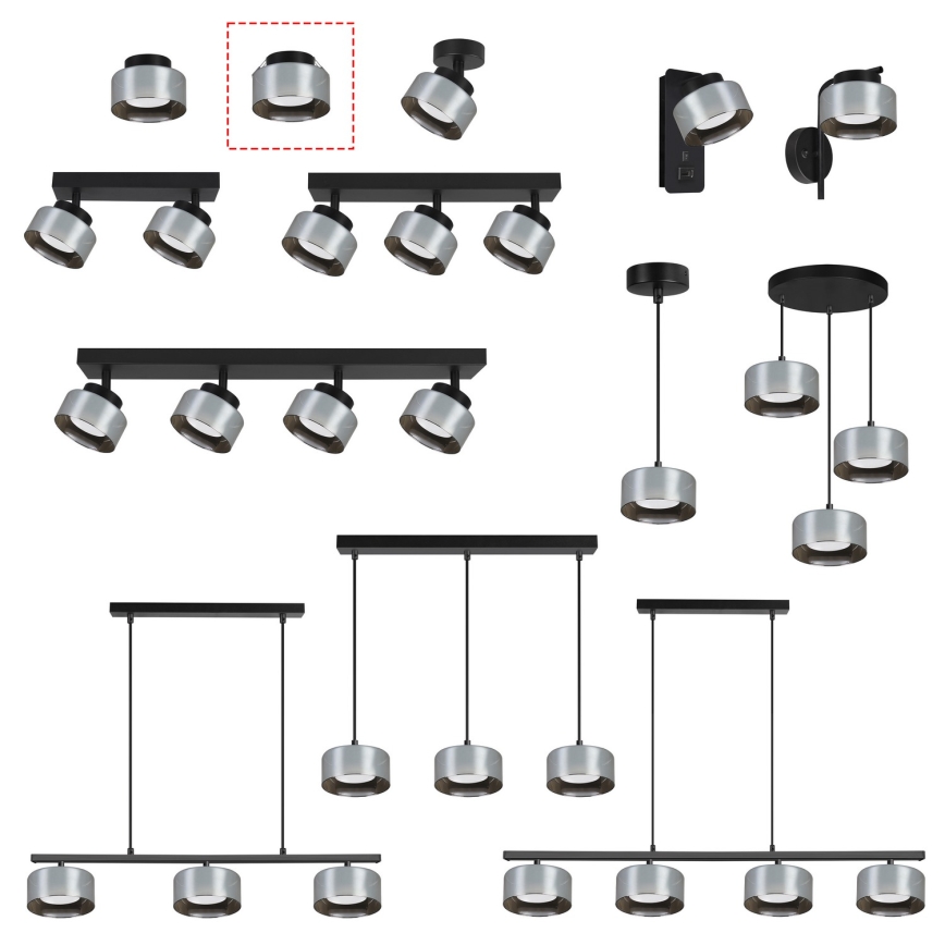 Brilagi - LED Upotettava alasvalo AURA LUX 1xGX53/30W/230V halkaisija 13 cm musta/savunvärinen